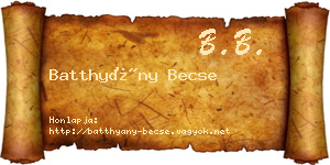Batthyány Becse névjegykártya